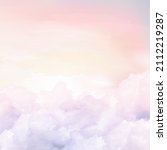 sugar cotton pink clouds vector ... | Shutterstock .eps vector #2112219287