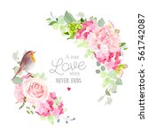 Floral Vector Round Frame With...