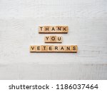 Beautiful greeting card on Veterans Day. Top view, close-up, isolated background