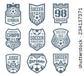 soccer emblems in flat style | Shutterstock .eps vector #234137371