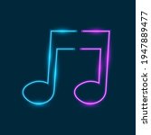 neon music note  blue and... | Shutterstock .eps vector #1947889477