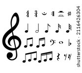 set of musical notes and... | Shutterstock .eps vector #2116426304