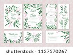 wedding card templates set with ... | Shutterstock .eps vector #1127570267