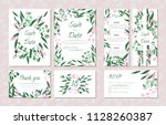 wedding card templates set with ... | Shutterstock .eps vector #1128260387