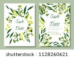 wedding invitation frames with... | Shutterstock .eps vector #1128260621