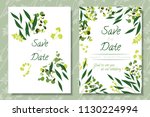 wedding invitation frames with... | Shutterstock .eps vector #1130224994