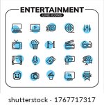 entertainment line icon set for ... | Shutterstock .eps vector #1767717317