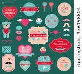 valentine's day badges  icons ... | Shutterstock . vector #176198804