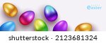 happy easter holiday background ... | Shutterstock .eps vector #2123681324
