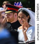 Small photo of Windsor, UK. 19 May, 2018. HMH Prince Harry and Meghan Markle.
