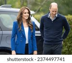 Small photo of Marlow, UK. 12 October, 2023. The Prince and Princess of Wales attend a mental fitness workshop run by SportsAid at Bisham Abbey National Sports Centre.