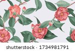 Floral Seamless Pattern  Red...