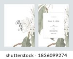 floral wedding invitation card... | Shutterstock .eps vector #1836099274