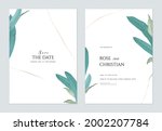 minimalist foliage wedding... | Shutterstock .eps vector #2002207784