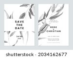 foliage wedding invitation card ... | Shutterstock .eps vector #2034162677