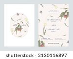 floral wedding invitation card... | Shutterstock .eps vector #2130116897