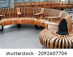 Modern Curved Wooden Bench At...