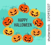 vector cute happy halloween... | Shutterstock .eps vector #1193953237
