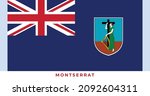 The national flag of Montserrat Flag. Vector illustration of Montserrat Flag, Vector of Montserrat flag.