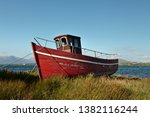 An Old Red Disused Fishing Boat ...