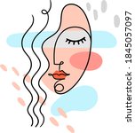 woman face in modern style with ... | Shutterstock .eps vector #1845057097