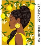 beautiful black girl with... | Shutterstock .eps vector #2107349267