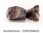 Small photo of iron ore, rocks from which metallic iron can be obtained, iron extracted from magnetite, hematite or siderite. raw material for the metallurgical industry