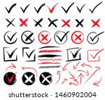 doodle check marks and... | Shutterstock .eps vector #1460902004