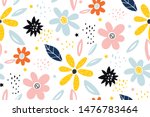 seamless childish pattern with... | Shutterstock .eps vector #1476783464