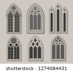 vector set of medieval castle... | Shutterstock .eps vector #1274084431