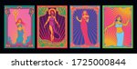 art nouveau women psychedelic... | Shutterstock .eps vector #1725000844