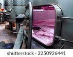 Small photo of Wine fermentation tank. Remains of wine fermentation inside the tank.