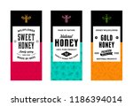 honey labels in modern style.... | Shutterstock .eps vector #1186394014