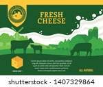 vector cheese illustration with ... | Shutterstock .eps vector #1407329864
