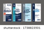 vector salmon vertical labels.... | Shutterstock .eps vector #1738823501