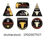 vector cheese labels and... | Shutterstock .eps vector #1902007927