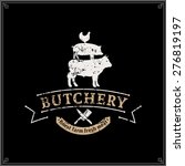 Retro Styled Butcher Shop Logo  ...