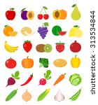 vector vegetables and fruits... | Shutterstock .eps vector #313534844