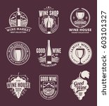 set of vector beige wine logo | Shutterstock .eps vector #603101327