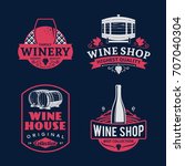 set of vector wine logo  icons... | Shutterstock .eps vector #707040304