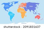 continents of the world  africa ... | Shutterstock .eps vector #2091831637