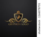heraldry vector logo. gryphon... | Shutterstock .eps vector #1166078731