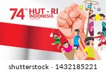17 august. indonesia happy... | Shutterstock .eps vector #1432185221