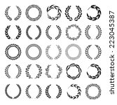 set of vector laurel wreaths.... | Shutterstock .eps vector #223045387