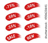 red paint sale discount labels... | Shutterstock .eps vector #450623641