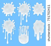 milk splashes set. realistic... | Shutterstock .eps vector #751702411