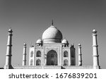 Taj Mahal In Black   White In...