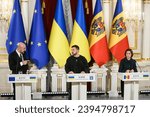 Small photo of Ukraine's President Volodymyr Zelenskiy, Moldova's President Maia Sandu and President of the European Council Charles Michel attend a joint press conference in Kyiv, Ukraine November 21, 2023