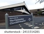 Small photo of Sudbury Hill, Harrow, England, UK - January 11th 2024: Sign for the Clementine Churchill Hospital, London