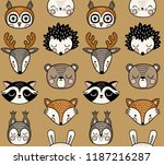 seamless vector pattern with... | Shutterstock .eps vector #1187216287